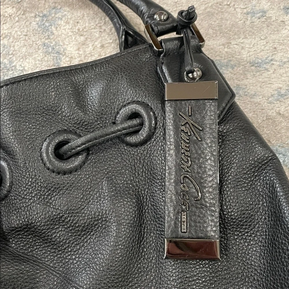 Kenneth Cole New York Black Leather Large Hobo Bag